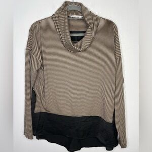Melissa Nepton stripes mix media turtleneck top